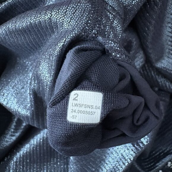 Lululemon 2 Radiate Foil Print Black Night Align High-Rise Ribbed Pant 25” Shine - Picture 11 of 11